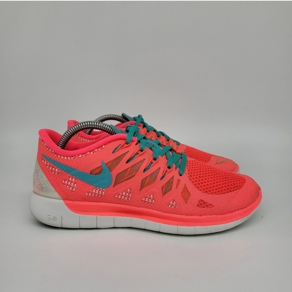 Nike Free 5.0 Hyper Punch Cyan Orange Women's Running Shoes Size 7.5 - Picture 3 of 8
